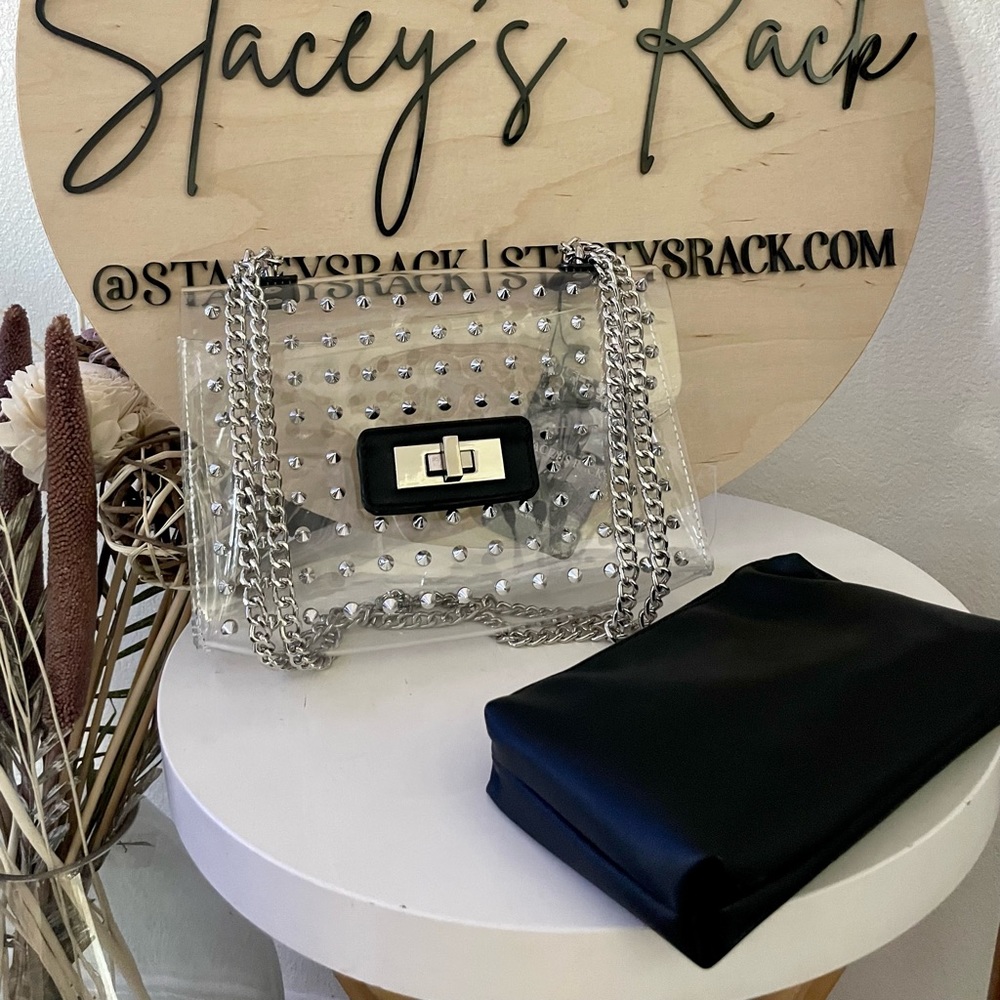 NWT Clear studded bag